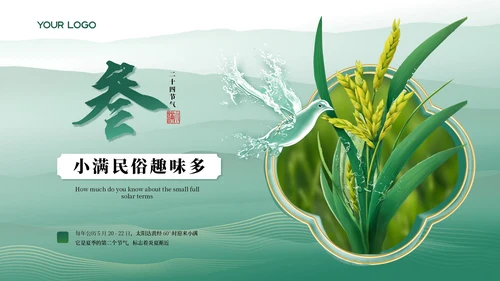 小满中国风教育教学通用模板PPT模板