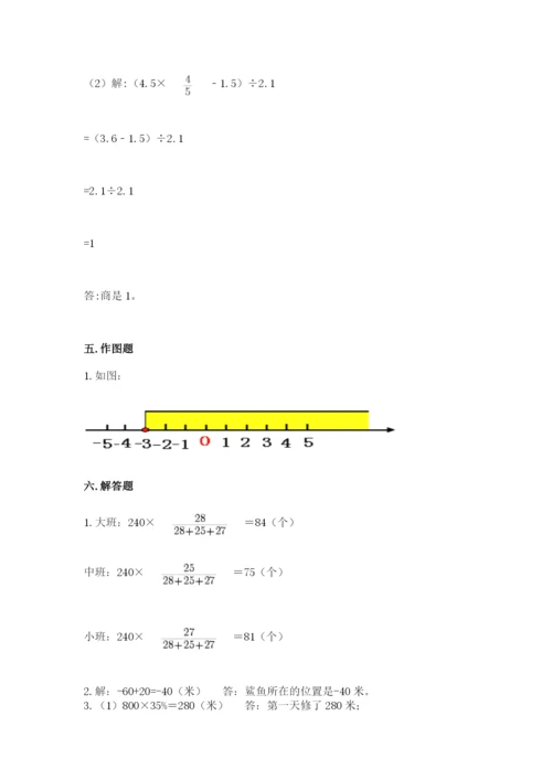 南京市高淳县六年级下册数学期末测试卷审定版.docx