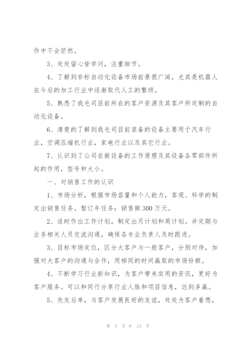 企业销售人员工作计划.docx