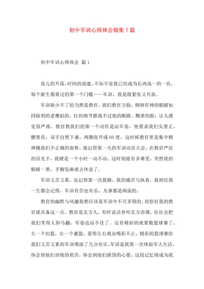 初中军训心得体会锦集7篇（二）.docx