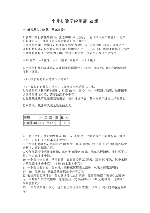 小升初数学应用题50道【网校专用】.docx