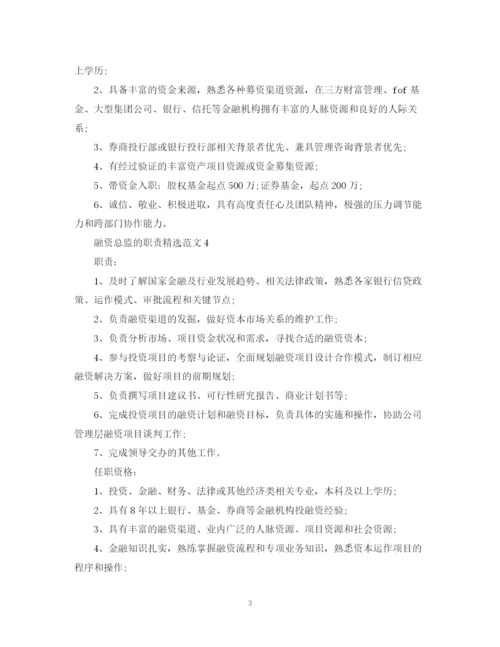 2023年融资总监的职责精选范文.docx