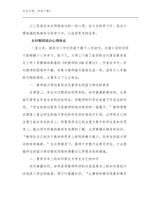 2024乡村教师培训心得体会优选例文21篇文档选编.docx