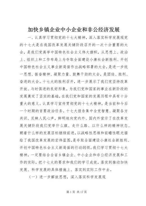 加快乡镇企业中小企业和非公经济发展.docx