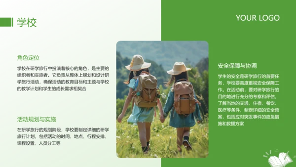 绿色简约风研学旅行活动PPT