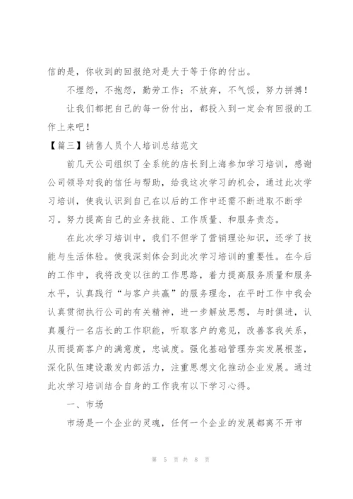 销售人员个人培训总结范文.docx