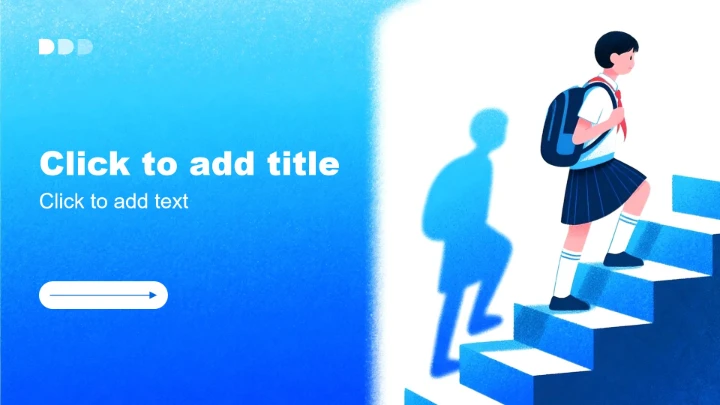 蓝色渐变插画风大学生职业生涯规划PPT主题模板