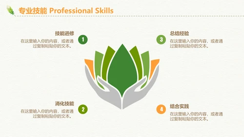 绿色清新招聘简历通用PPT模板