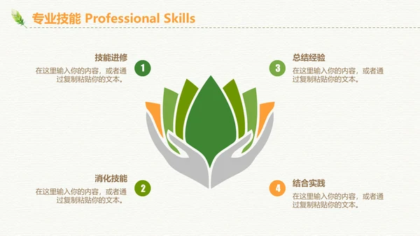 绿色清新招聘简历通用PPT模板