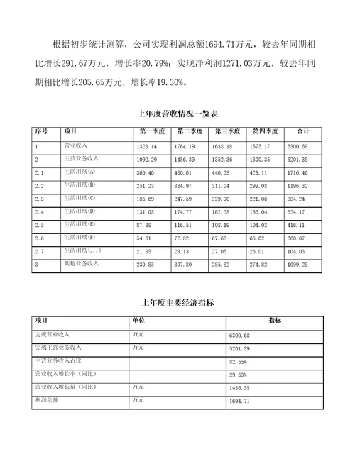 生活用纸项目投资分析与建设方案78页