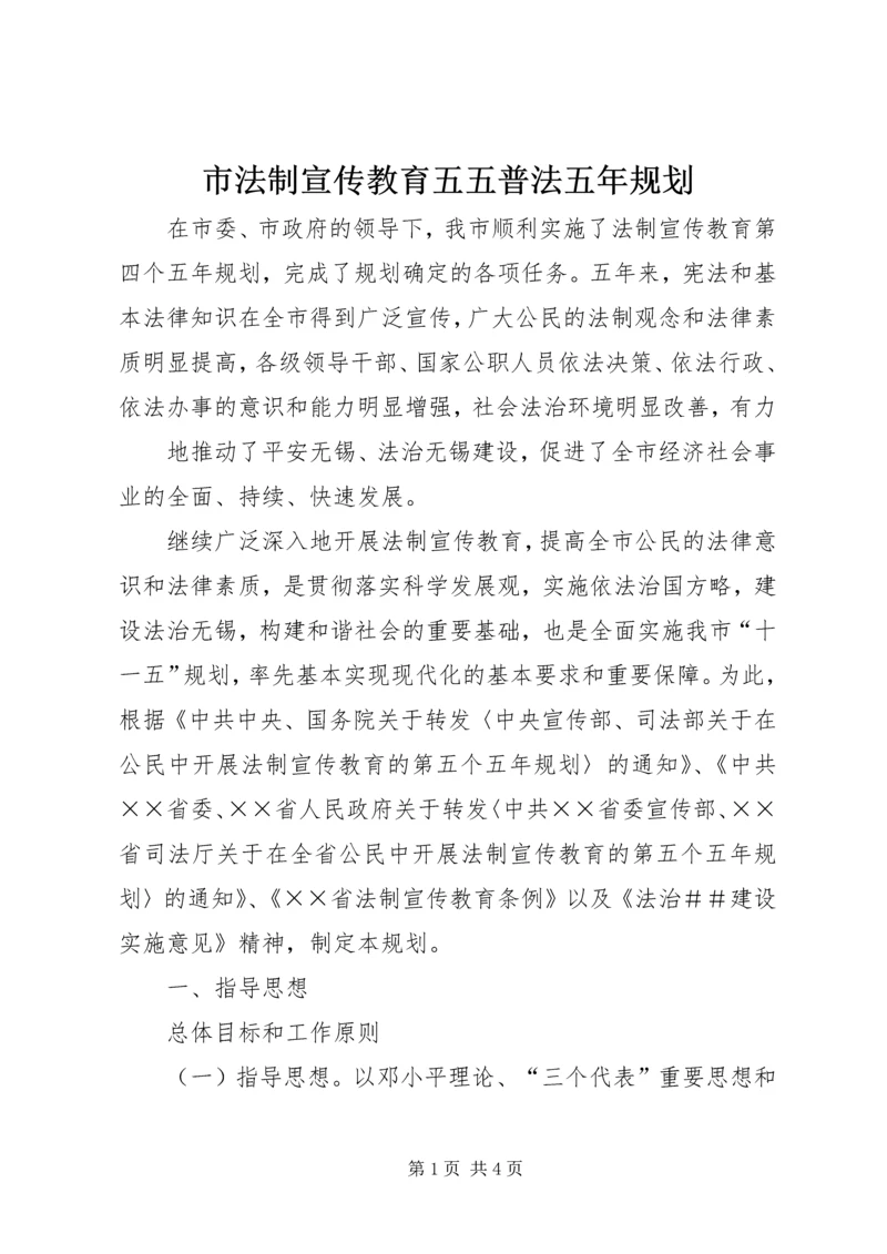 市法制宣传教育五五普法五年规划 (7).docx