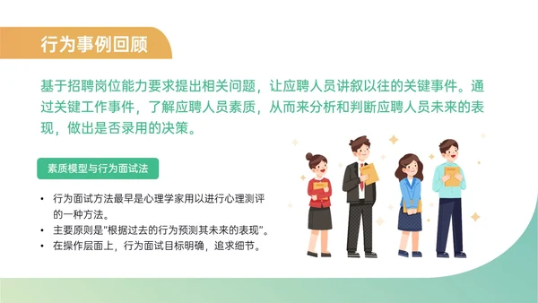 黄绿简约商务插画招聘面试技巧培训PPT课件面试技巧面试