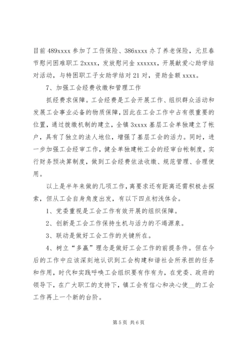 乡镇工会某年上半年工作总结.docx