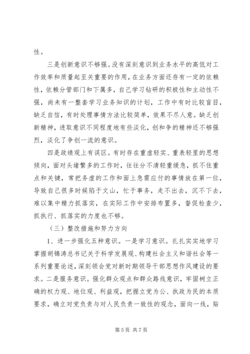 县政府党组民主生活会发言提纲.docx