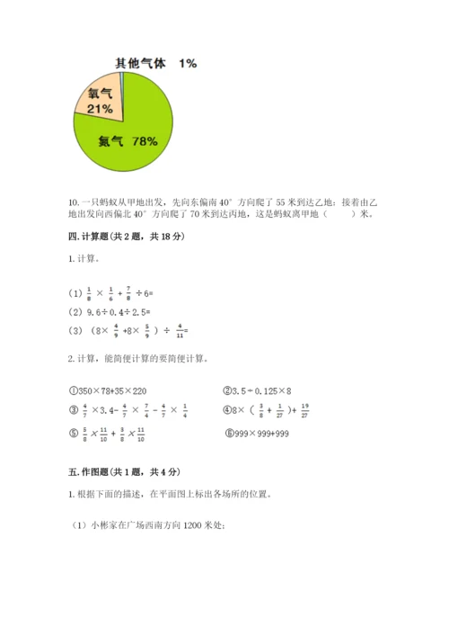 人教版六年级上册数学期末测试卷带答案（基础题）.docx