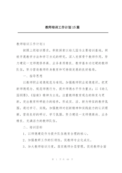 教师培训工作计划15篇.docx