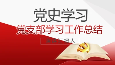 党支部党史学习教育工作总结动态PPT