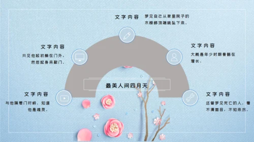 浪漫唯美风最美人间四月天通用PPT模板