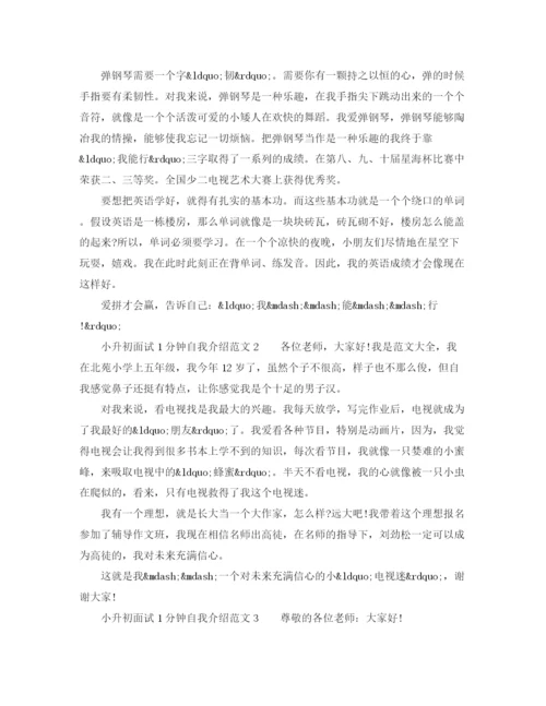 精编之小升初面试自我介绍范文1分钟.docx