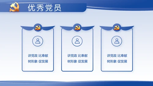 蓝色大气党支部党建述职报告动态PPT