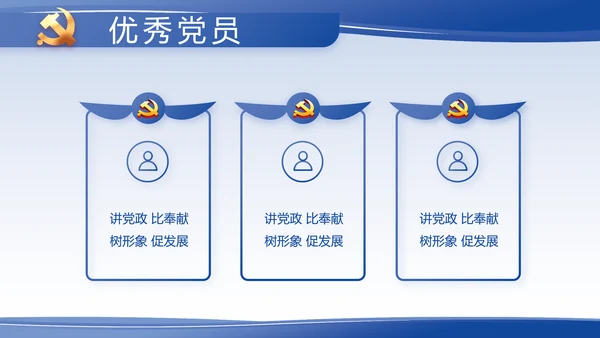 蓝色大气党支部党建述职报告动态PPT