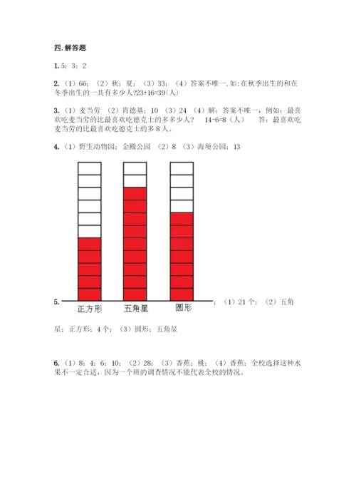 人教版二年级下册数学第一单元-数据收集整理-测试卷含答案AB卷.docx