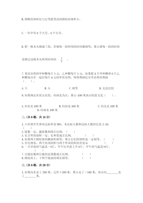 人教版数学六年级下册试题期末模拟检测卷【考点提分】.docx