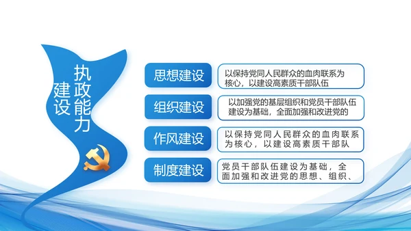 蓝色党建党支部年终工作总结PPT党课