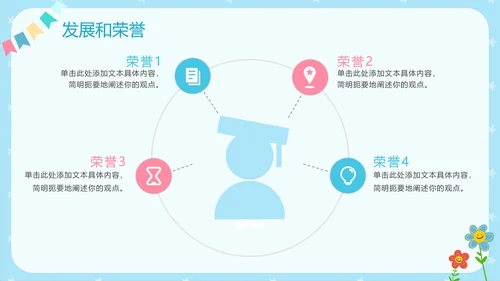 蓝色卡通早教儿童教育机构介绍PPT模板