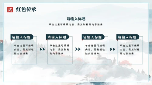 蓝色水墨中国风党政党课学习PPT模板