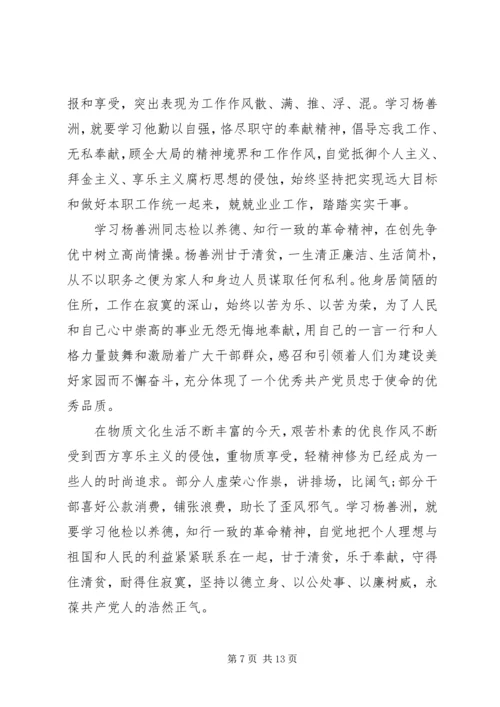 学习优秀党员人物杨善洲心得体会.docx
