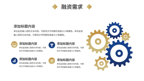 商务风商业计划书蓝金色通用PPT模板