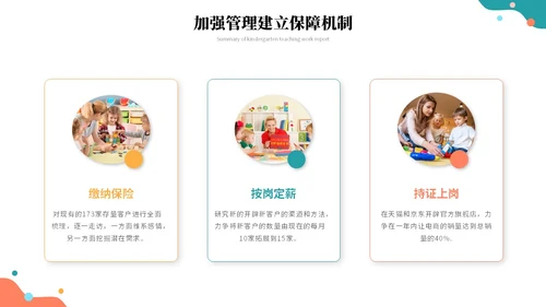 简约多彩活泼幼儿园工作汇报幼师工作总结报告ppt模板