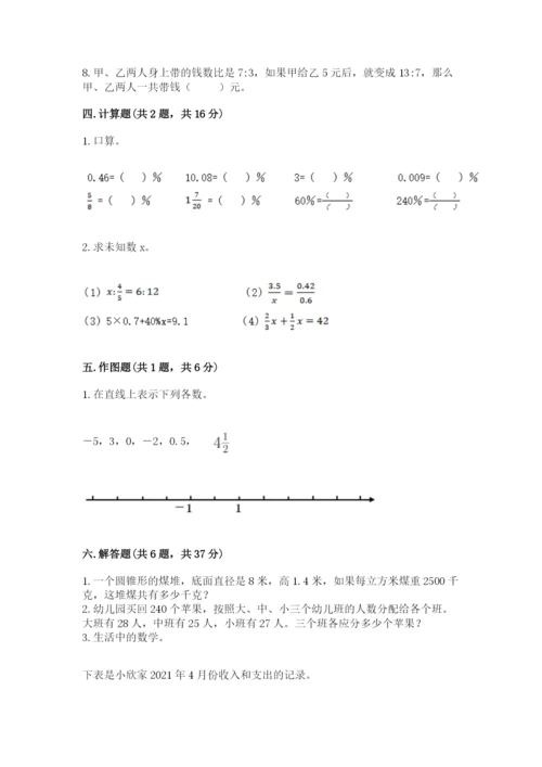 重庆市巴南区六年级下册数学期末测试卷完整.docx