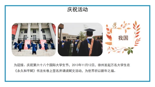 国际大学生节日介绍通用PPT课件模板