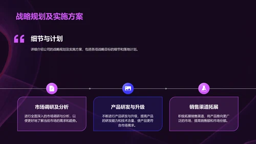紫色公司战略规划发布会PPT模板