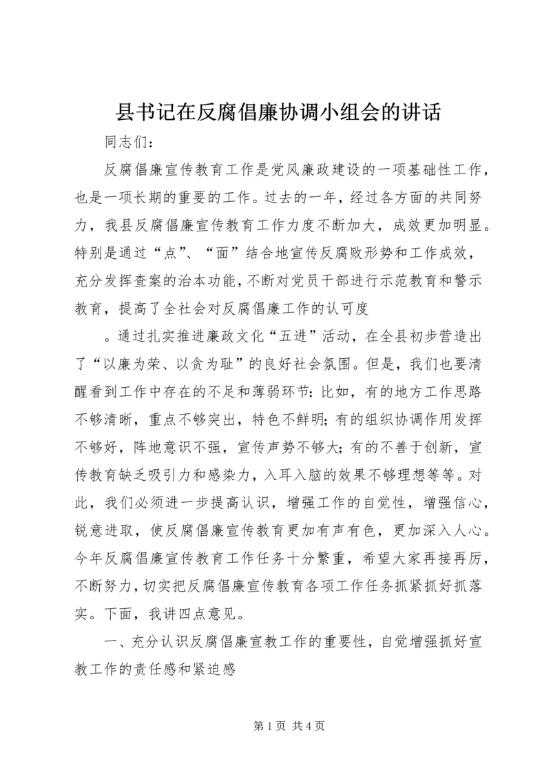 县书记在反腐倡廉协调小组会的讲话 (3).docx