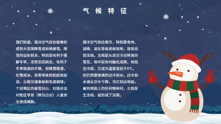 冬天的大雪通用PPT模版