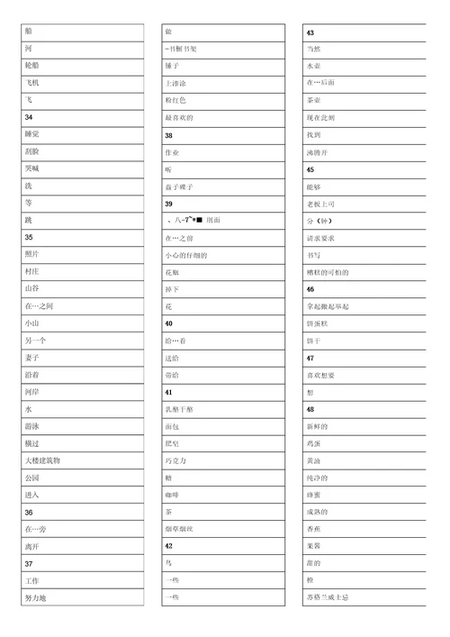 完整版新概念英语14册单词表打印版