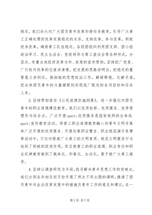 企业共青团委工作总结范文.docx