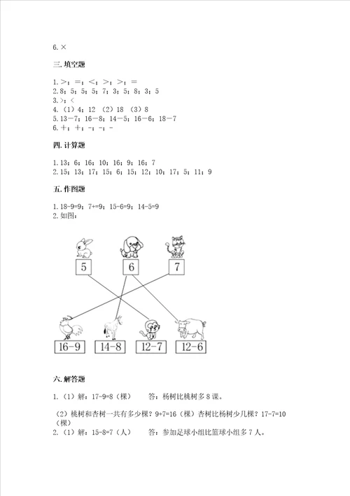 北京版一年级上册数学第九单元加法和减法二测试卷a卷