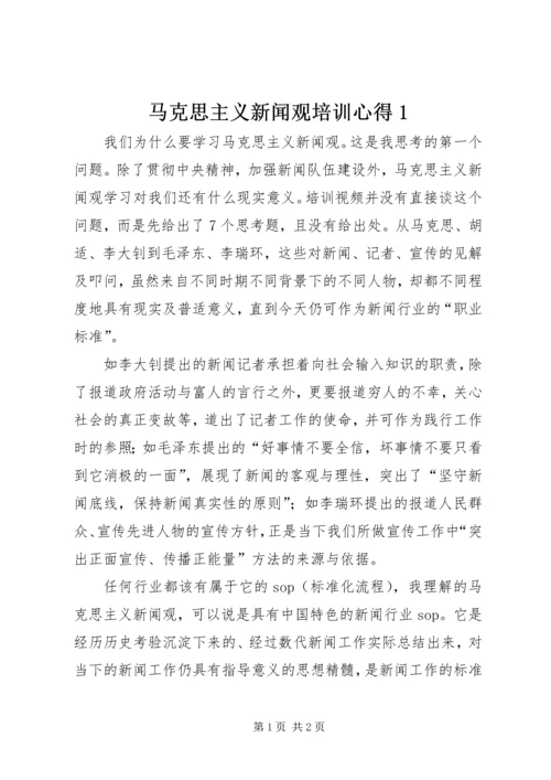马克思主义新闻观培训心得1.docx