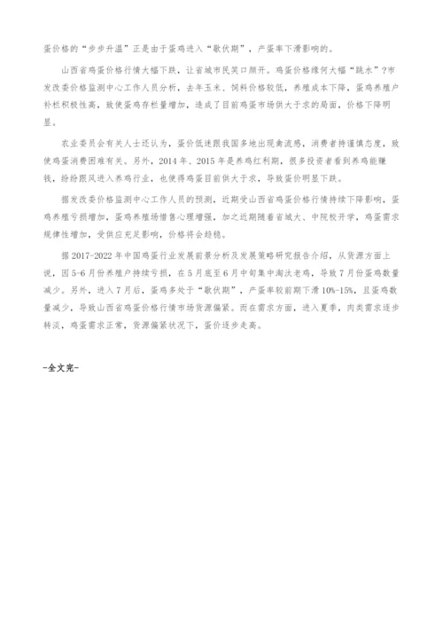 山西省鸡蛋价格行情分析-产业报告.docx