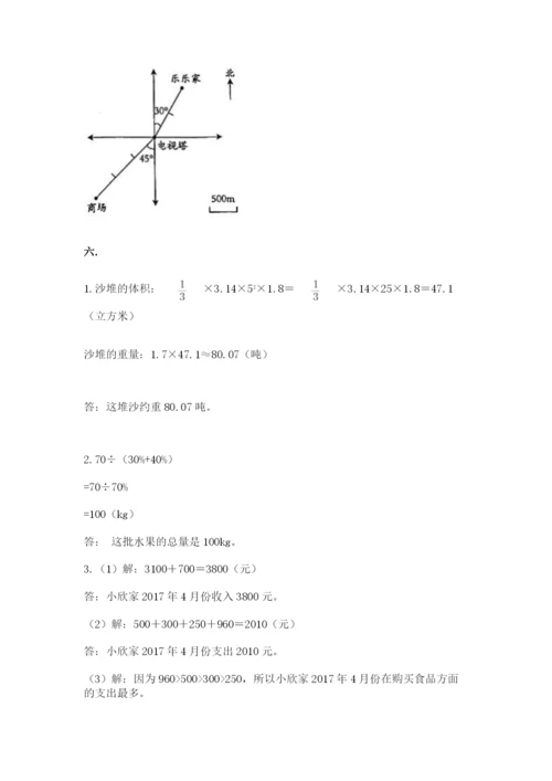 人教版数学六年级下册试题期末模拟检测卷附完整答案（易错题）.docx