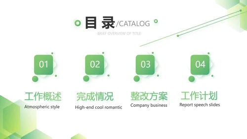 绿色简约大气年终总结PPT