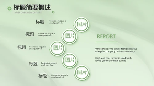 牛油果绿风格主题商务动态PPT
