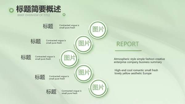 牛油果绿风格主题商务动态PPT