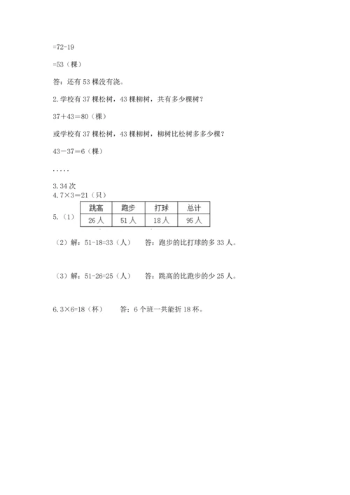 人教版数学二年级上册期末测试卷带答案ab卷.docx