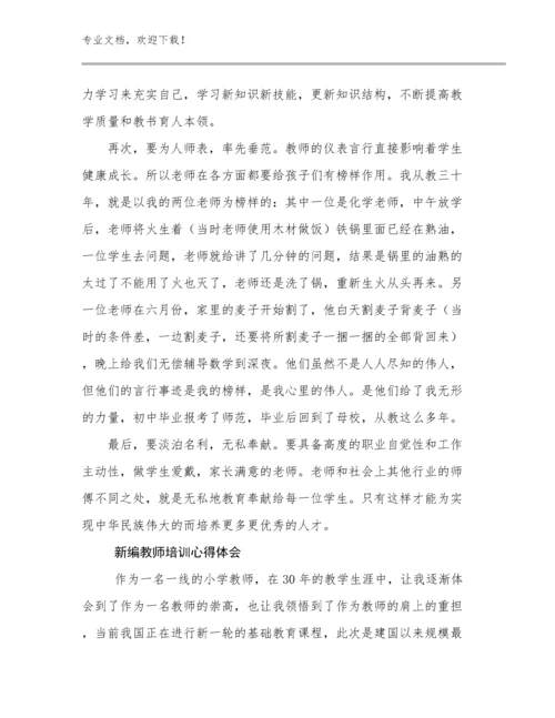 最新新编教师培训心得体会范文19篇文档汇编.docx