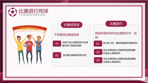 暗红简约风足球比赛规则讲解模板
